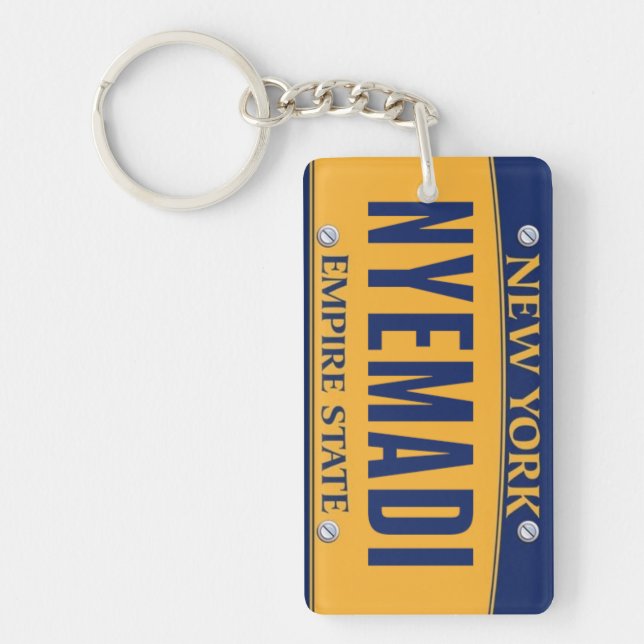 New York Empire State License Plate Art Custom Keychain (Front)
