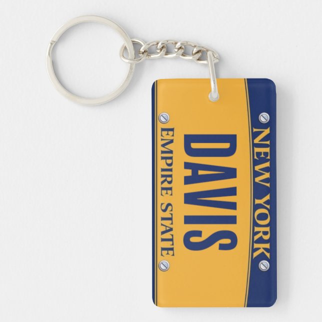 New York Empire State License Plate Art Custom Keychain (Front)