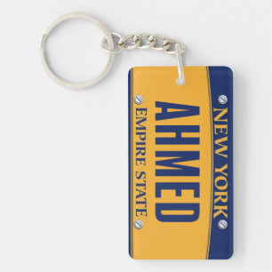 New York Empire State License Plate Art Custom Keychain