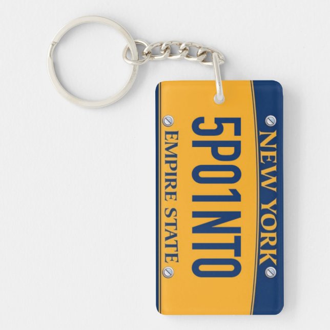 New York Empire State License Plate Art Custom Keychain (Front)