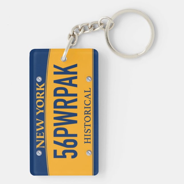 New York Empire State License Plate Art Custom Keychain (Back)