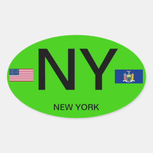 New York - European Style Oval Sticker