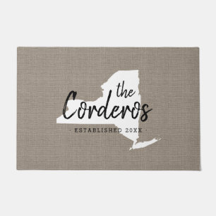 New York Family Monogram State Doormat