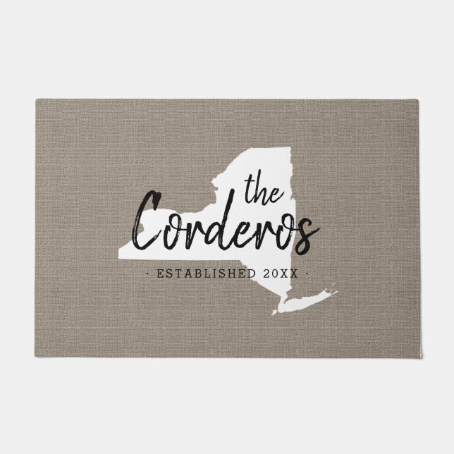 New York Family Monogram State Doormat (Front)