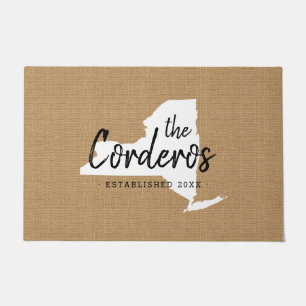 New York Family Monogram State Doormat