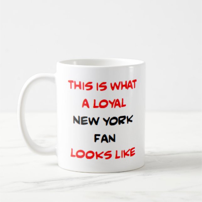 new york fan, loyal coffee mug (Left)