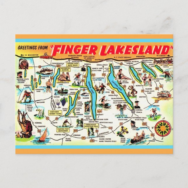 New York Finger Lakes Postcard (Front)