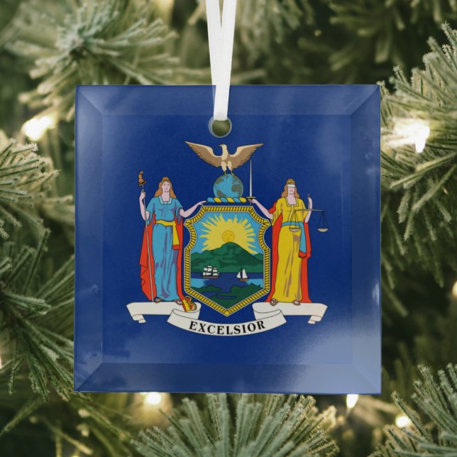 New York Flag Metal Ornament (Insitu)
