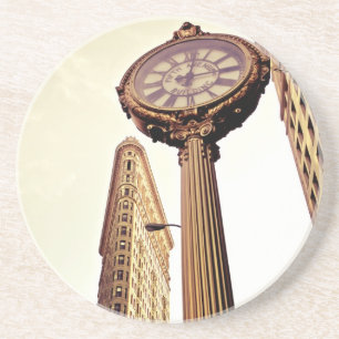 New York - Flatiron Building and Clock Coaster