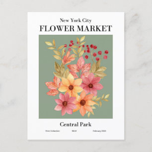 New York Flower Market, carte postale de Central P