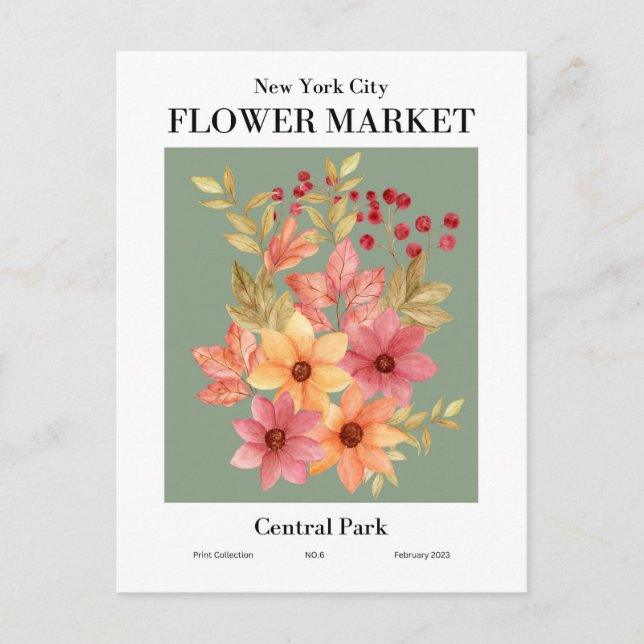 New York Flower Market, carte postale de Central P (Devant)