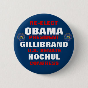 New York for Obama Gillibrand Hochul 2 Inch Round Button