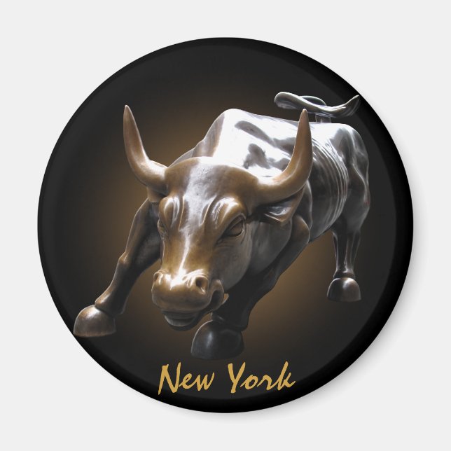 New York Frigo Magnets Bull Statue NYC Souvenirs (Devant)