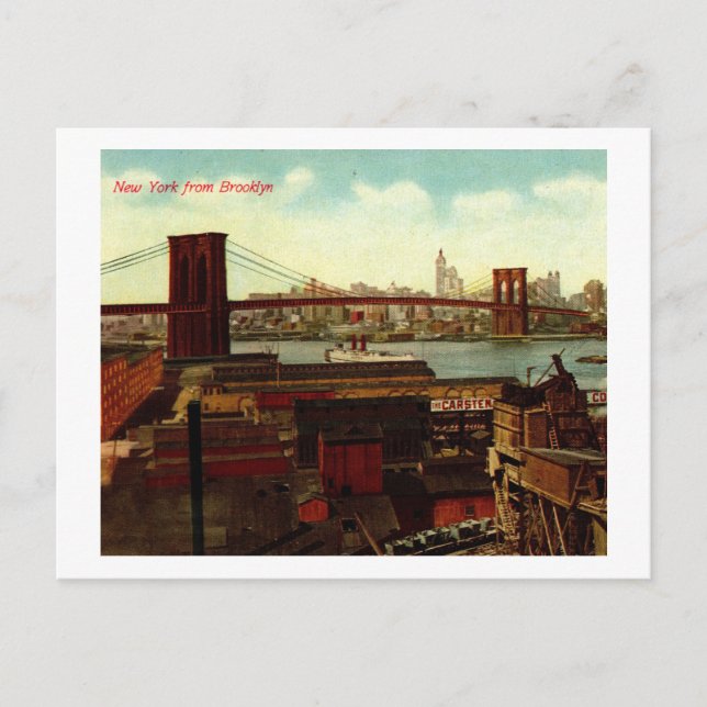 New York from Brooklyn, Vintage Postcard (Front)