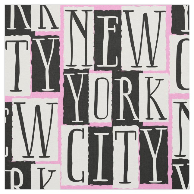 New York Girl Manhattan Pink Party Fabric (Swatch)