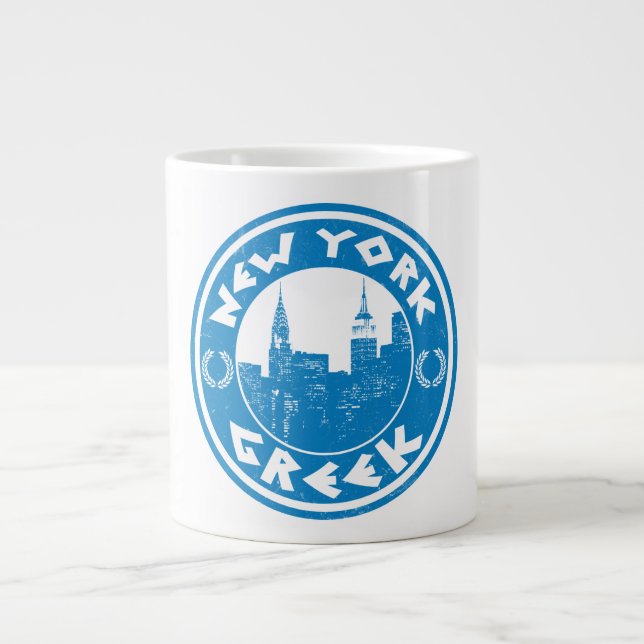 New York Greek American Large Coffee Mug (Front)