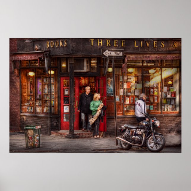 New York - Greenwich Village - Three Lives Books Poster (Front)
