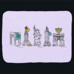 New York Hanukkah NYC Chanukah Buildings Holiday Baby Blanket<br><div class="desc">Features an original pen-and-ink illustration of various New York City landmarks "dressed up" for the Hanukkah holiday season!

Don't see what you're looking for? Need help with customization? Contact Rebecca to have something designed just for you.</div>