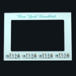 New York Hanukkah NYC Landmarks Chanukah Holiday Magnetic Picture Frame<br><div class="desc">Picture frame features an original illustration of classic New York City landmarks,  "dressed up" for the Jewish holidays. Perfect for Hanukkah holiday celebrations!

Don't see what you're looking for? Need help with customization? Click "contact this designer" to have something created just for you!</div>