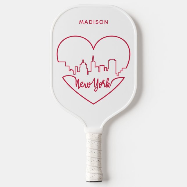 New York Heart custom name Pickleball Paddle (Front)