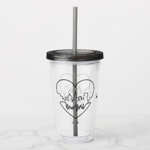New York Heart custom name tumbler