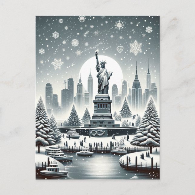 New York Holiday Elegance. Carte personnalisable (Devant)