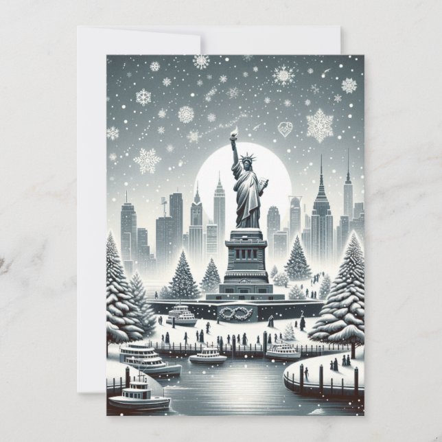 "New York Holiday Elegance. Cartes personnalisable (Devant)
