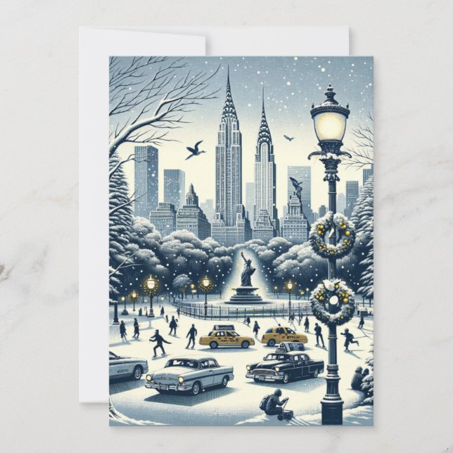 New York Holiday Elegance - Customizable Card. Card (Front)