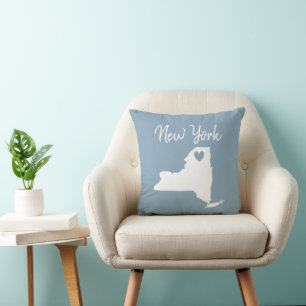 New York  Home State Map Decoration  Throw Pillow