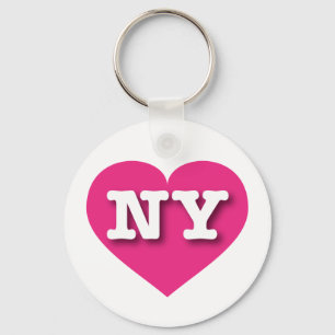 New York Hot Pink Heart - I love NY Keychain