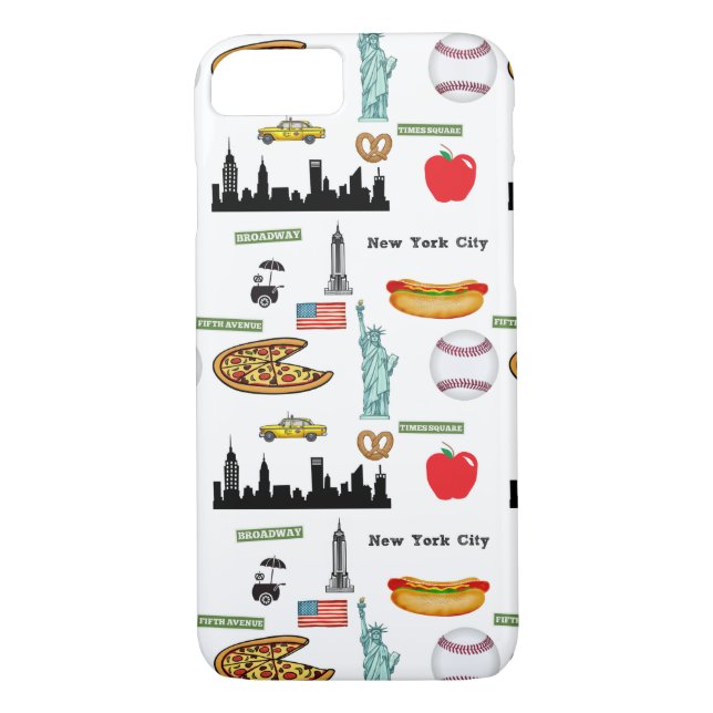 New York Icons Pattern by Orchard Three Case-Mate iPhone Case (Back)