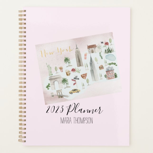 New York Illustrated Watercolor  Planner (Front)