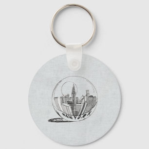 New York in a glass ball Keychain