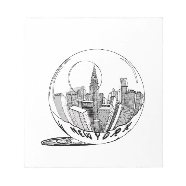 New York in a glass ball Notepad (Front)