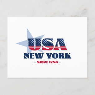 New York in Red, White, and Blue Postcard