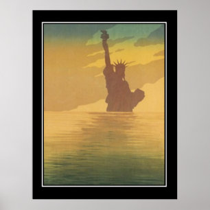 New York in the mist Vintage Poster