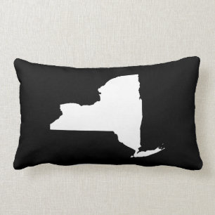 New York in White and Black Lumbar Pillow
