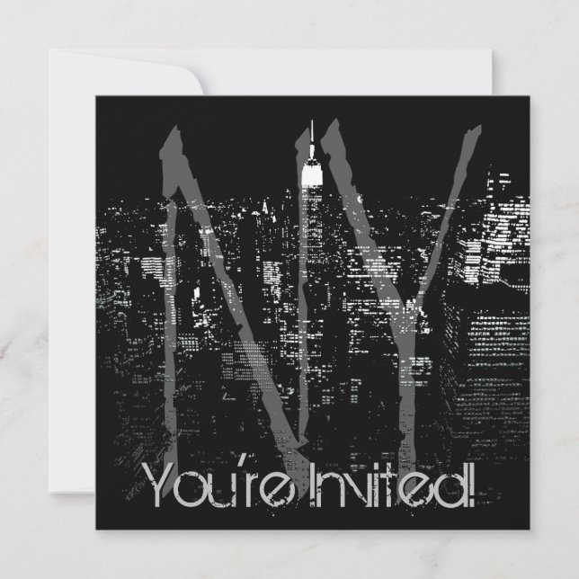 New York Invitations Personalized New York RSVP (Front)