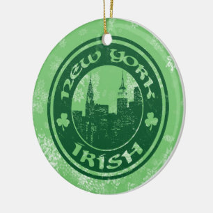 New York Irish American Christmas Tree Ornament