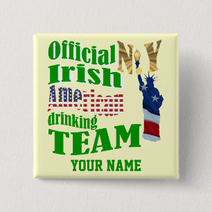 New York Irish American St Patrick's 2 Inch Square Button