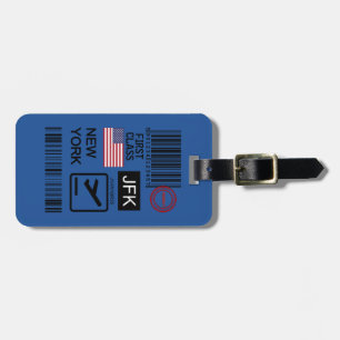  New York JFK united States travel ticket Luggage Tag