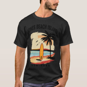 New York Jones Beach Island Surfboard Surfing Men T-Shirt