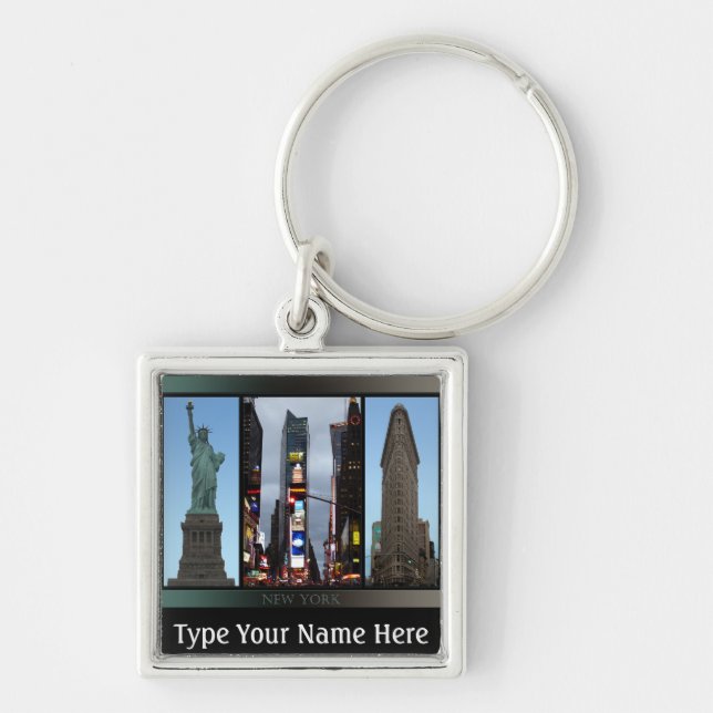 New York Key Chain Personalized New York Souvenir  (Front)