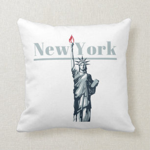 New York - Lady Liberty Throw Pillow