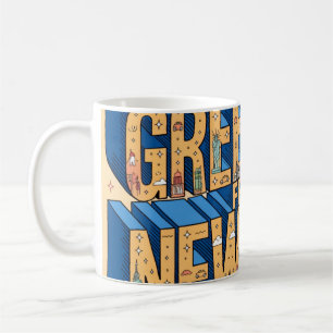 New York Large Letter Postcard Poster Coffee Mug