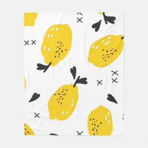 New York Lemons: Vintage Cut-Outs Fleece Blanket