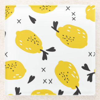 New York Lemons: Vintage Cut-Outs Glass Coaster