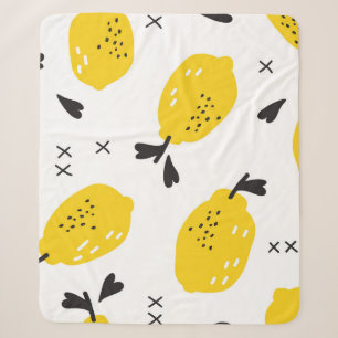 New York Lemons: Vintage Cut-Outs Sherpa Blanket