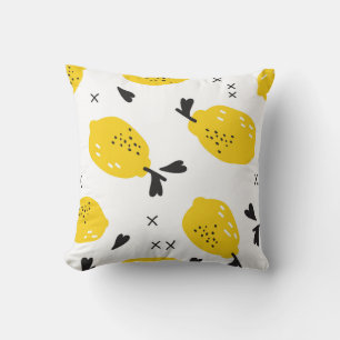 New York Lemons: Vintage Cut-Outs Throw Pillow