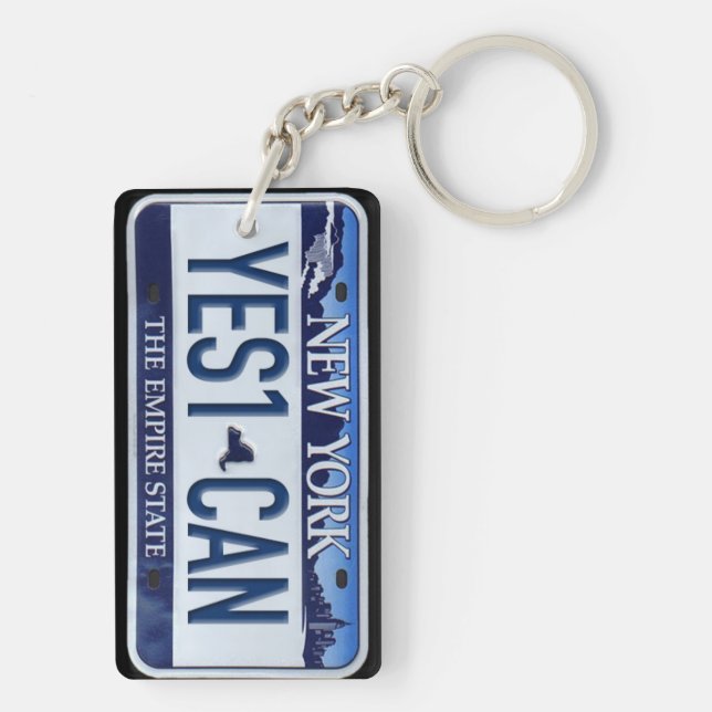 New York License Plate Keychain CUSTOM (Back)